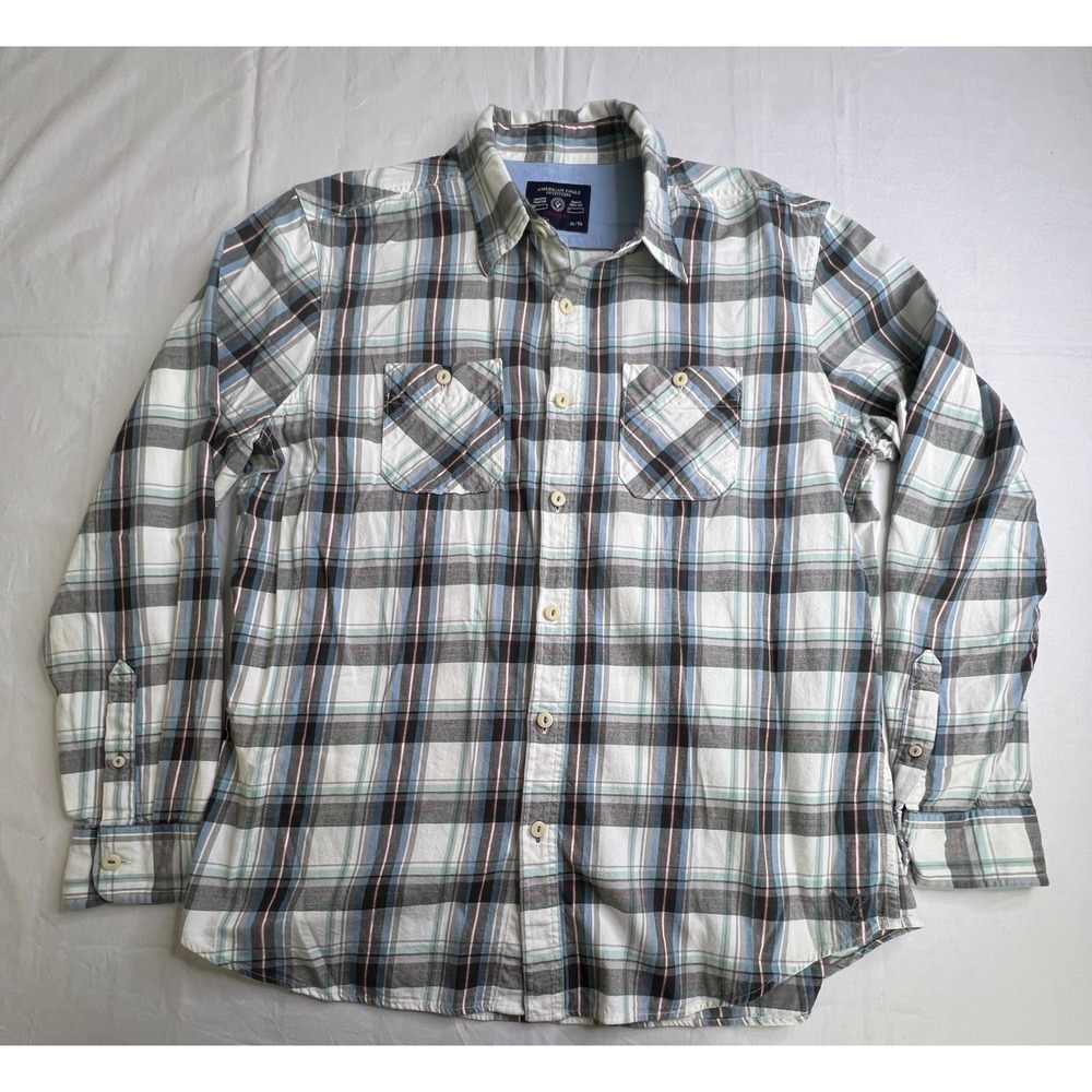 American Eagle Outfitters Plaid Shirt Mens‎ XL Athletic Fit Long Sleeve Casual